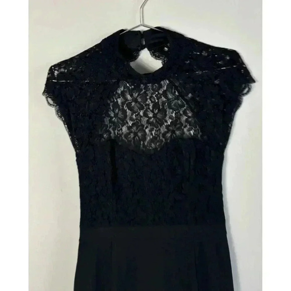 Lulus Crazy Nordstrom Lace Bodice Mermaid Gown Open Back Maxi Dress Black Sz M - Picture 10 of 15